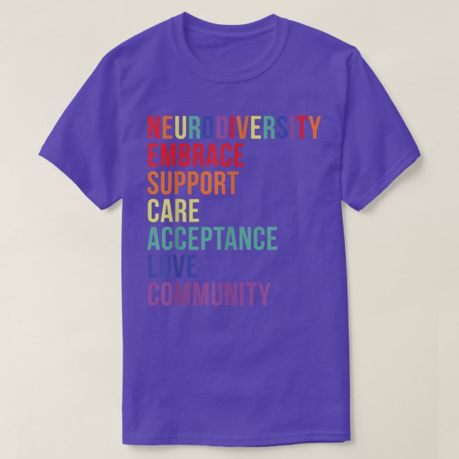 Embrace Support Neurodiversity Brain ADHD Autism A T-Shirt (Design Front)