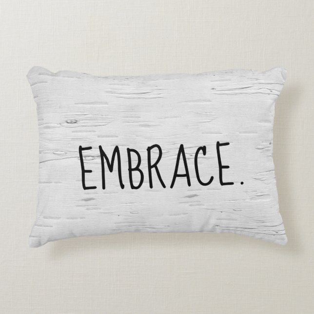 EMBRACE Text On Birch Tree  Accent Pillow (Front)