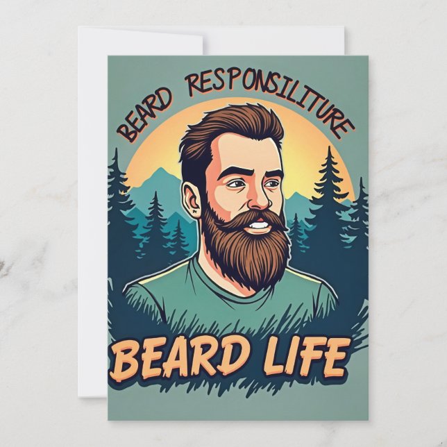 Embrace the Beard Life: A Celebration of Responsib Invitation (Front)