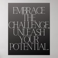 "Embrace the challenge Inspirational Chalkboard