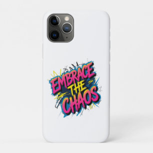 Embrace the Chaos – Grunge Typography Quote Design Case-Mate iPhone Case