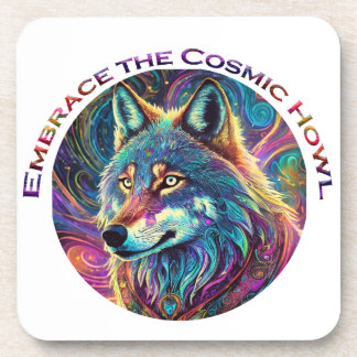 Embrace the Cosmic Howl Wolf Coaster