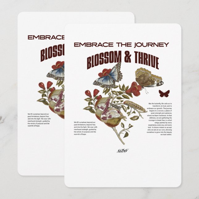 Embrace the Journey Blossom & Thrive for Self Grow Invitation (Front/Back)