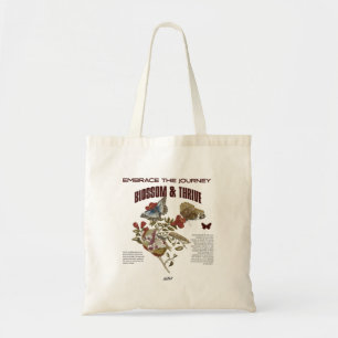 Embrace the Journey, Blossom & Thrive Vintage Bota Tote Bag