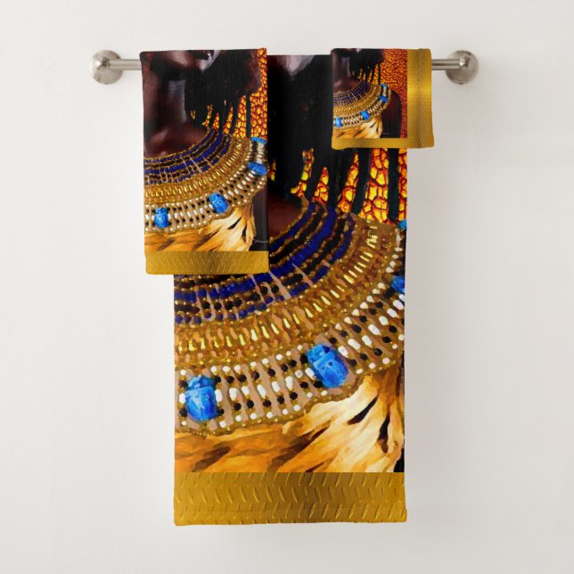 “Embrace the Majesty of Nubian Queens” Bath Towel Set (Insitu)
