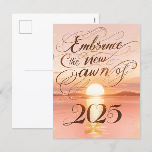 Embrace the New Dawn: 2025 Golden Sunrise New Year Holiday Postcard