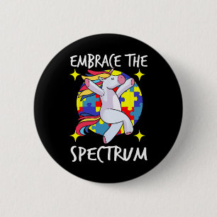 Embrace The Spectrum Autism Awareness Unicorn 6 Cm Round Badge