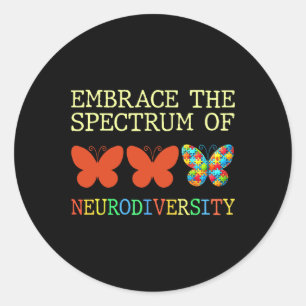 Embrace The Spectrum Of Neurodiversity Autism Butt Classic Round Sticker