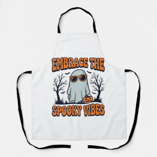 Embrace the Spooky Vibes Ghost Halloween Shirt_1 Apron