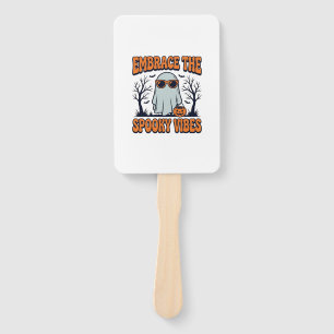 Embrace the Spooky Vibes Ghost Halloween Shirt_1 Hand Fan