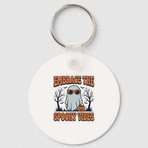 Embrace the Spooky Vibes Ghost Halloween Shirt_1 Key Ring