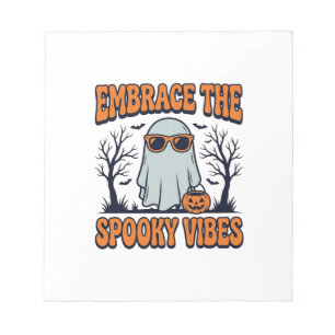Embrace the Spooky Vibes Ghost Halloween Shirt_1 Notepad