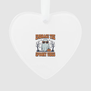 Embrace the Spooky Vibes Ghost Halloween Shirt_1 Ornament