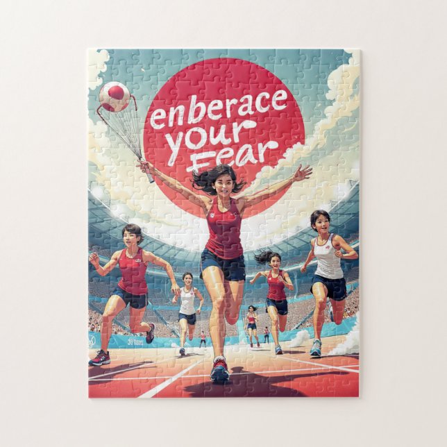 Embrace Your Fear – kawaii Motivational Runner  Jigsaw Puzzle (Vertical)