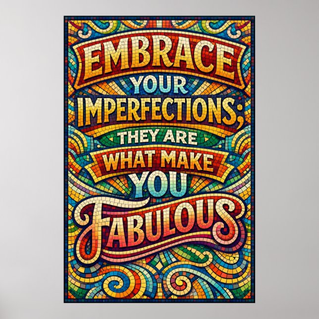 Embrace Your Imperfections Psychedelic Art Poster (Front)