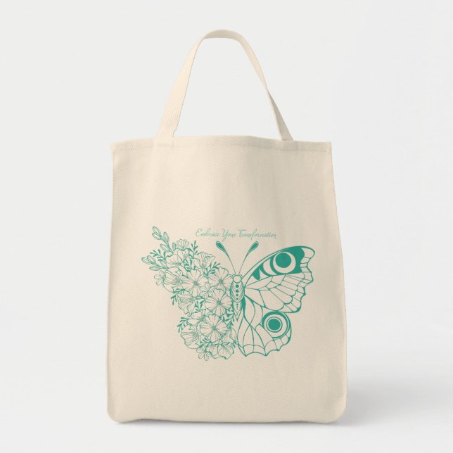 Embrace Your Transformation Butterfly Tote Bag (Front)