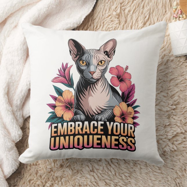 Embrace Your Uniqueness Sphynx Cushion (Blanket)