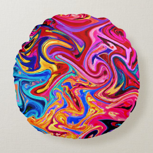 Embracing Abstraction for Visual Impact Round Cushion (Front)