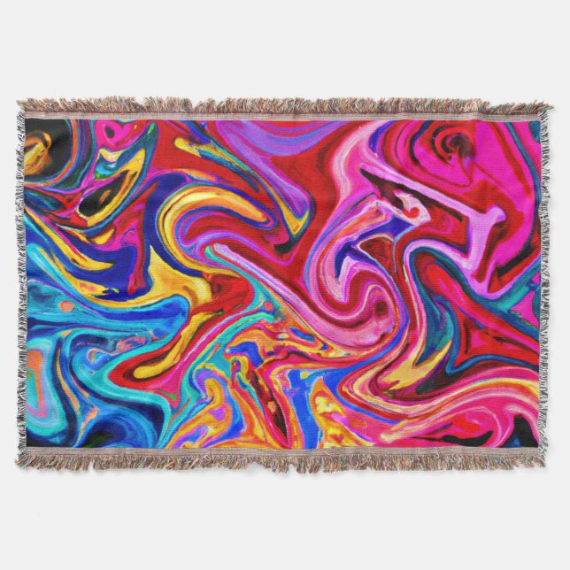 Embracing Abstraction for Visual Impact Throw Blanket (Front)