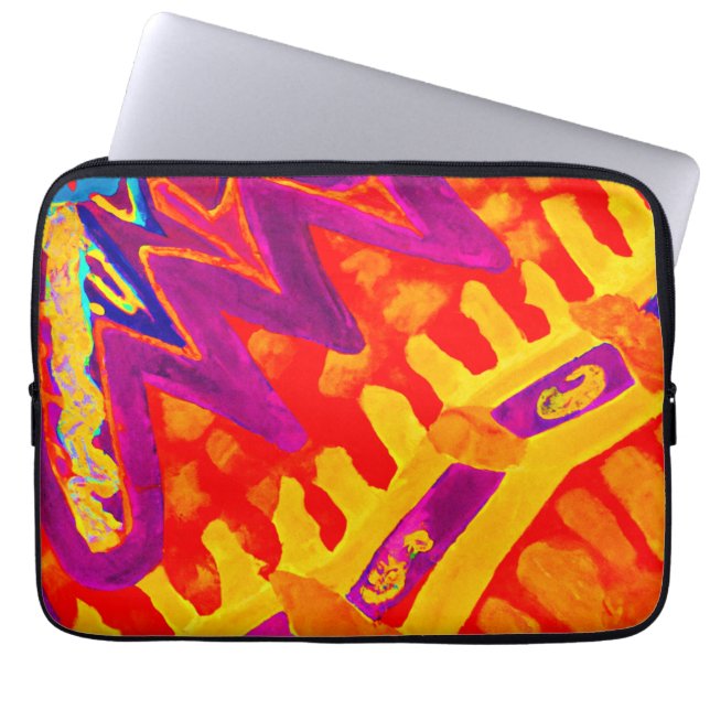 Embracing Colourful Pattern Design Laptop Sleeve (Front)