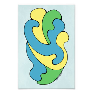 Embracing Curves (Yellow, Blue, Green) Photo Print