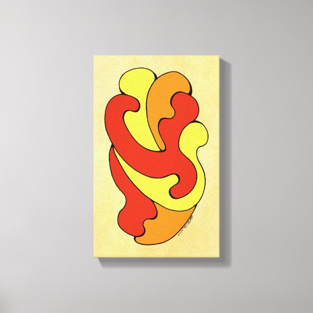 Embracing Curves (Yellow, Red, Orange) Canvas Print (Front)