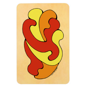 Embracing Curves (Yellow, Red, Orange) Magnet
