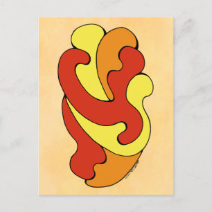 Embracing Curves (Yellow, Red, Orange) Postcard