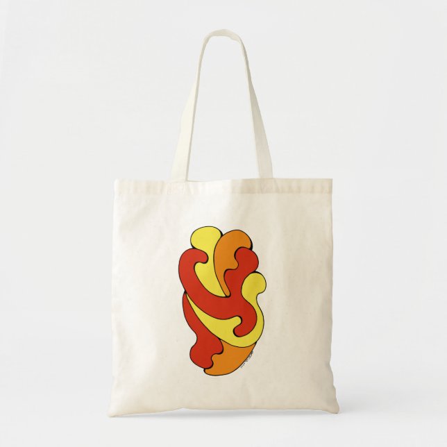 Embracing Curves (Yellow, Red, Orange) Tote Bag (Front)