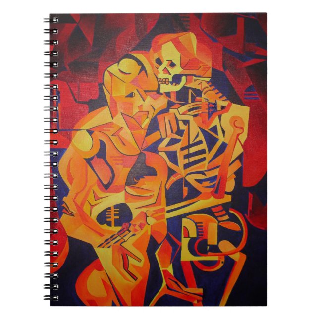 Embracing Death Colourful Geometric Art Spiral Notebook (Front)