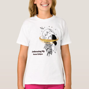 Embracing My Inner Eclipse Celestial Moon Line Art T-Shirt