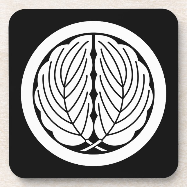 Embracing oak leaves in circle coaster (Front)