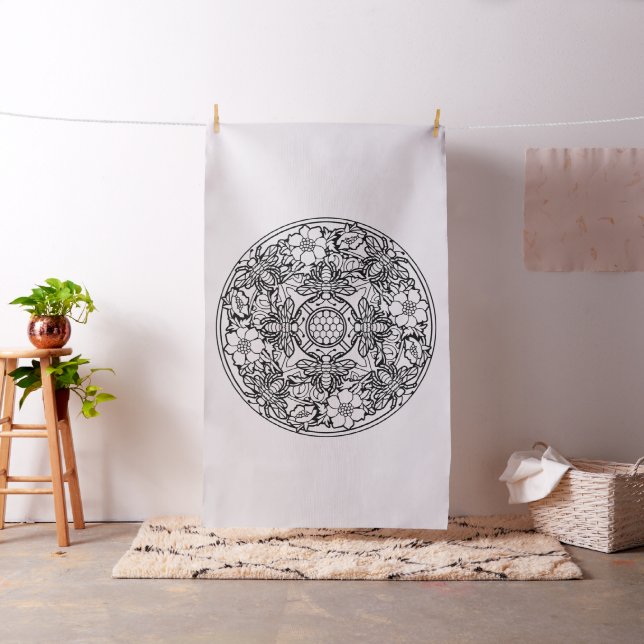 Embroider Your Own Bees Mandala Fabric (In Situ)