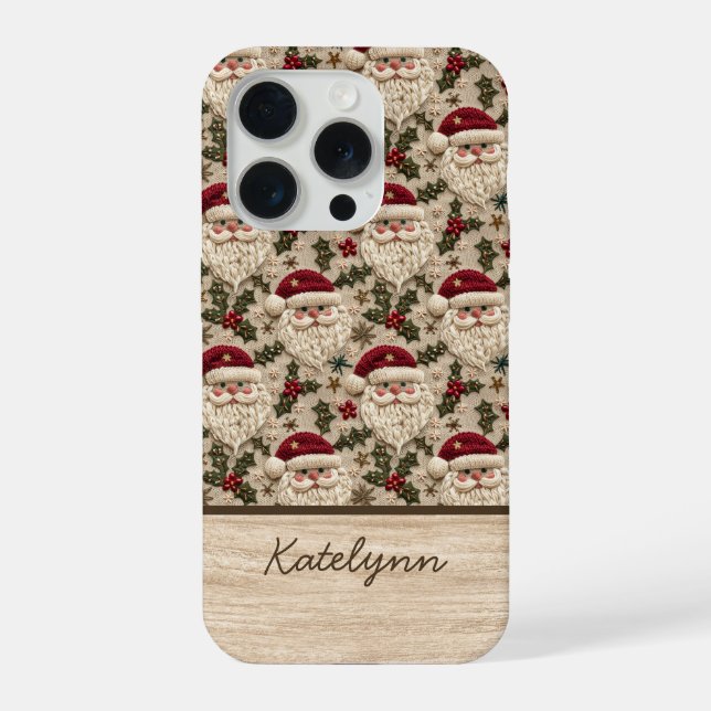 Embroidered 3D Santa Phone Case | Personalized (Back)