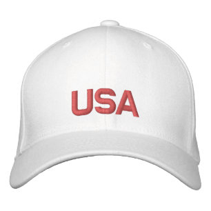 Embroidered adjustable USA baseball cap