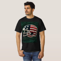 Embroidered American football helmet on dark green