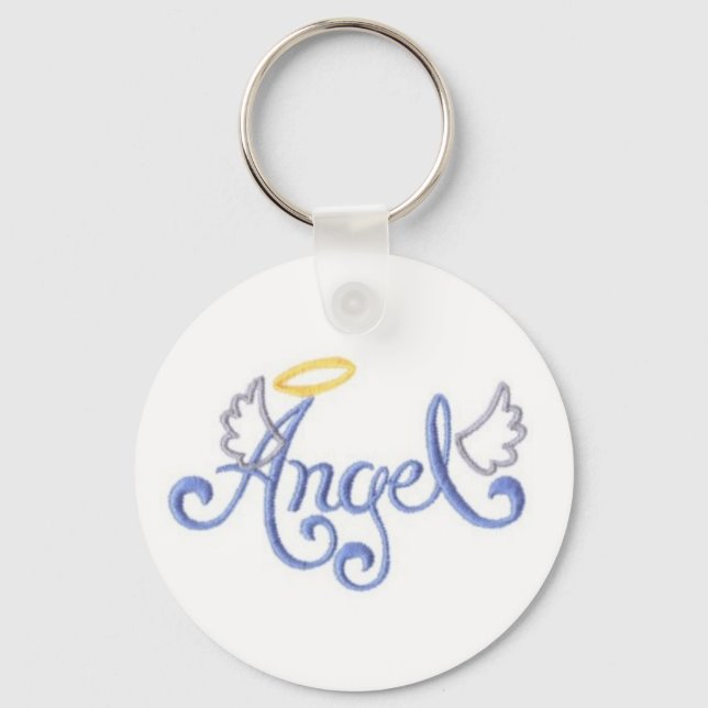 Embroidered Angel Key Ring (Front)