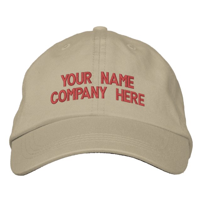 Embroidered Baseball Cap Add Your Custom Text Name (Front)