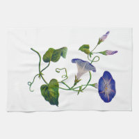 Embroidered Blue Morning Glories