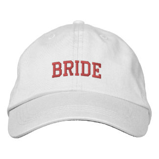 Embroidered Bride Hat, White Flexfit Wool Cap