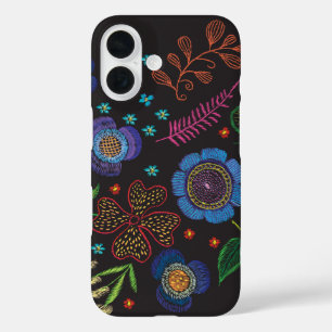 embroidered brooch iPhone 16 case