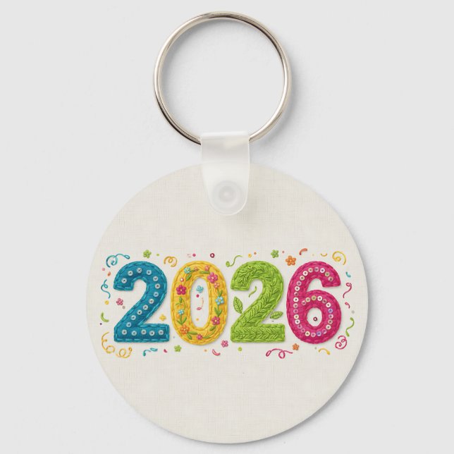 Embroidered Craft Style 2026 Celebration   Key Ring (Front)