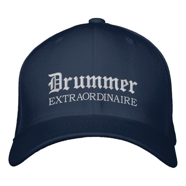Embroidered Drummer Marching Band Music Cap (Front)