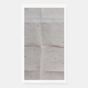 "Embroidered Elegance: A Fusion of Fish and Full D Napkin