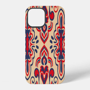 Embroidered Elegance: Ikat Fabric Pattern iPhone 12 Case