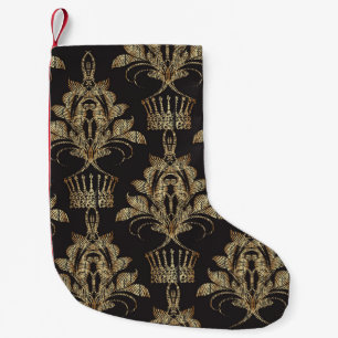 Embroidered Floral Damask: Royal Seamless. Small Christmas Stocking