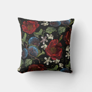 Embroidered Florals: Renaissance Seamless Pattern Cushion