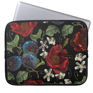 Embroidered Florals: Renaissance Seamless Pattern Laptop Sleeve