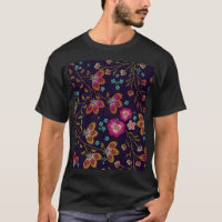 Embroidered flowers: fashion seamless pattern