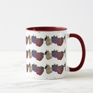 Embroidered Fruits (cranberry) Mug